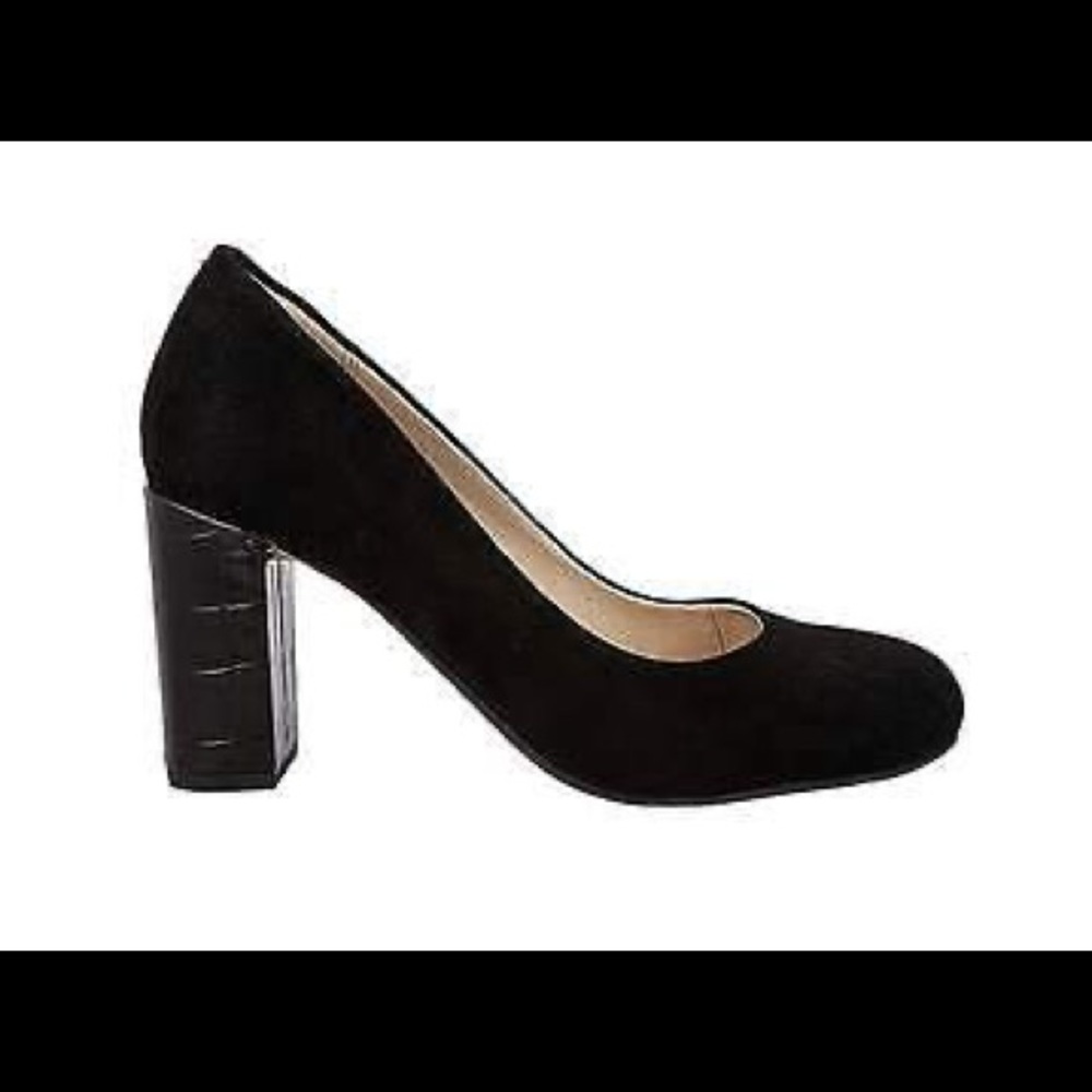 Clarks Black Suede Block Heel